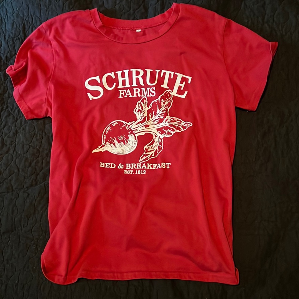 BOGO  Schrute Farms Tshirt, Red L/M